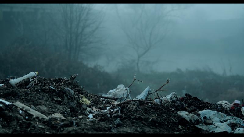 Trash around Vardar in Skopje