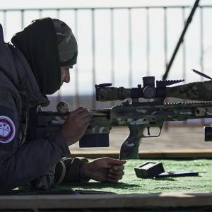 a Russian sniper armed with a US-made DesertTech .37XC rifle.